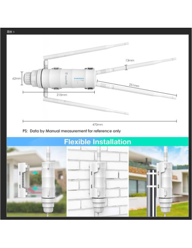 Extensor de WiFi Exterior WAVLINK AC1200 Doble Banda IP65