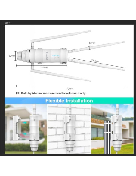 Extensor de WiFi Exterior WAVLINK AC1200 Doble Banda IP65