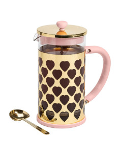 Cafetera Prensa Francesa Paris Hilton 8 Tazas Rosa y Dorada