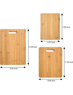 Juego de 3 Tablas de Cortar de Bambú CAROTE - Ecológicas 2