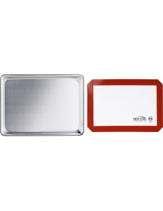 Juego Bandeja Horno Aluminio New Star 33x23 cm y Tapete Silicona 2