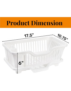 Escurridor de Platos Noamus Blanco 2 Piezas 44.5x27.3cm 2
