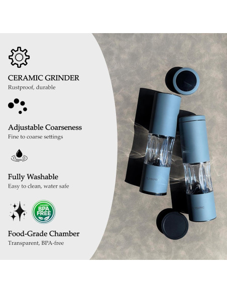 Juego de Molinillos de Sal y Pimienta TLYSXPRO Manual 2 Pzas