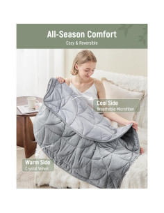 Manta con peso Eazfy Pro 3.2 kg 101.6x132.1 cm Gris Claro 2