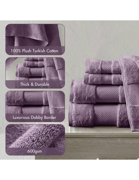 Juego de Toallas de Baño 6 Piezas Algodón Turco Madison Park