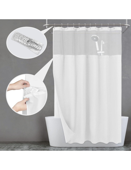 Cortina de Ducha N&Y HOME 71x72 cm con Forro y Ganchos