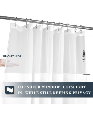 Cortina de Ducha N&Y HOME 71x72 cm con Forro y Ganchos