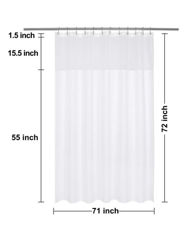 Cortina de Ducha N&Y HOME 71x72 cm con Forro y Ganchos