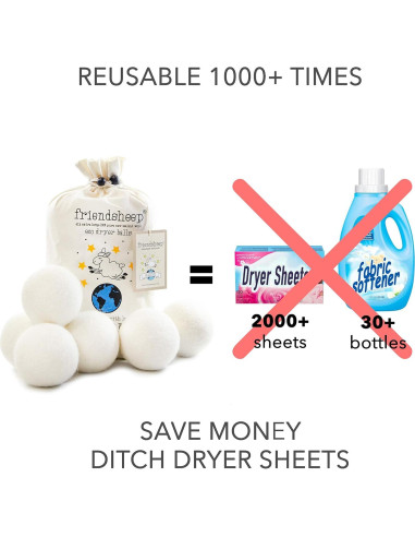 Bolas de Secado de Lana Friendsheep 6 Piezas Orgánicas XL