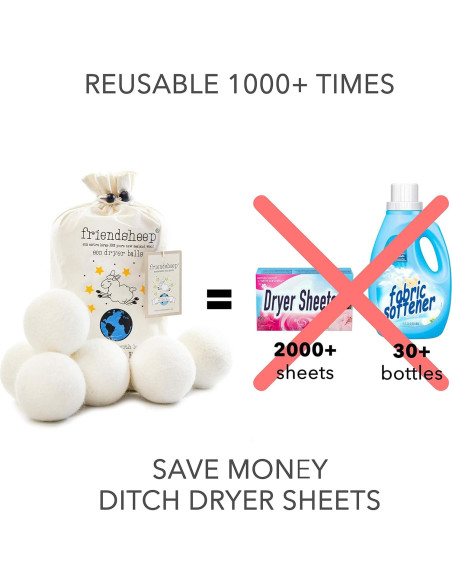 Bolas de Secado de Lana Friendsheep 6 Piezas Orgánicas XL