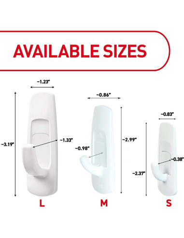 Ganchos Utilitarios Grandes Command - 14 Ganchos y 24 Tiras