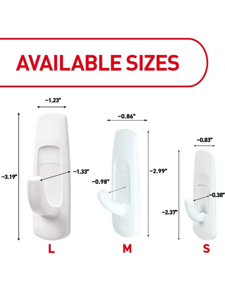 Ganchos Utilitarios Grandes Command - 14 Ganchos y 24 Tiras