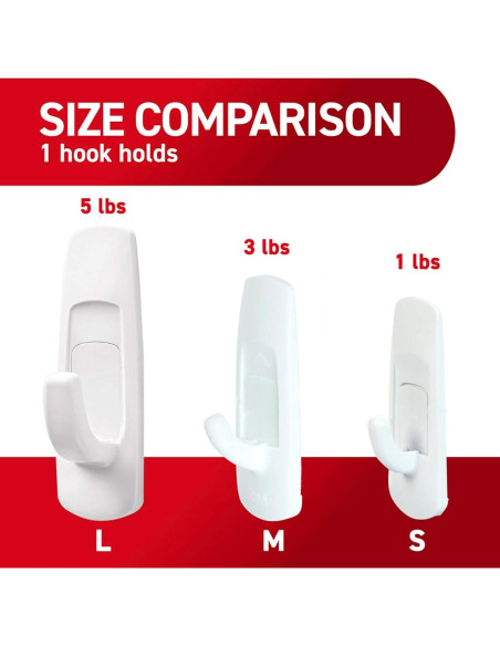 Ganchos Utilitarios Grandes Command - 14 Ganchos y 24 Tiras