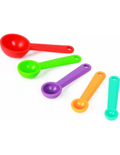 Juego de cucharas medidoras de silicona DOTINGHUX 5 piezas 2