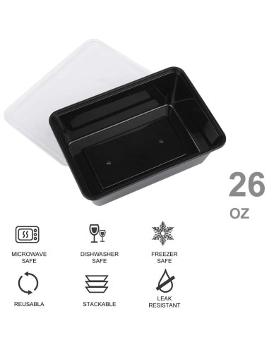 Contenedores de Comida Reutilizables IUME 50 Pack 750 ml