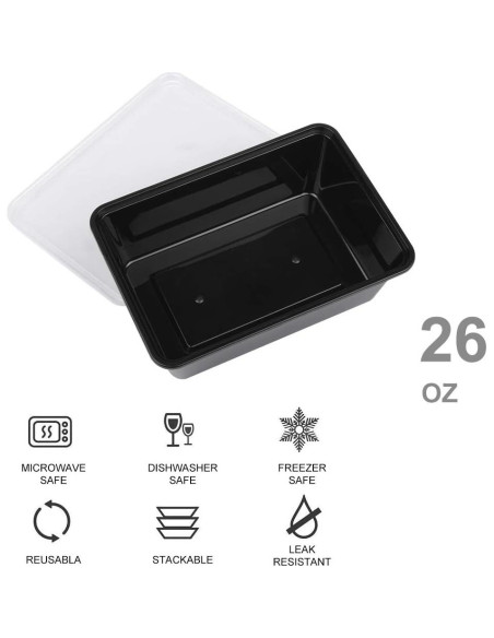 Contenedores de Comida Reutilizables IUME 50 Pack 750 ml Contenedores de Comida Reutilizables IUME 50 Pack 750 ml