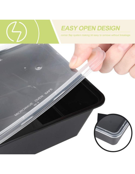 Contenedores de Comida Reutilizables IUME 50 Pack 750 ml Contenedores de Comida Reutilizables IUME 50 Pack 750 ml