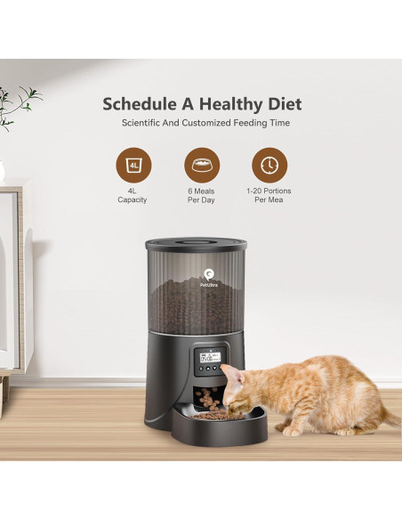 Comedero Automático PETULTRA 4L Programable para Gatos Comedero Automático PETULTRA 4L Programable para Gatos