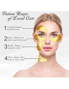 Parches para Ojos Permotary 30 Pares Colágeno Hidratante Oro 2