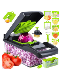 Picador de Verduras 16 en 1 GXIQYL con Cuchillas Intercambiables