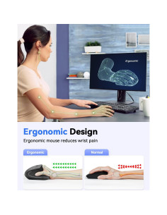 Ratón Vertical Inalámbrico Ergonómico TECKNET 4800 DPI Negro 2