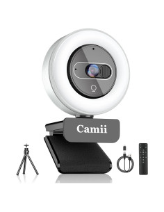 Cámara Web 4K Camii con Luz y Control Remoto Plata