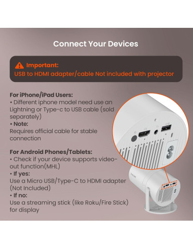 Proyector Mini Portátil Tecaki X3 1080P HD Bluetooth 5.2