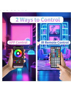 Luces LED RGB NBBUFF 200 pies con control remoto y App 2