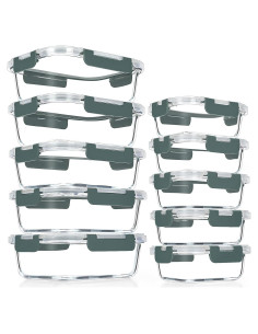 Contenedores de Vidrio Herméticos VERONES 10 Piezas 12oz y 34oz