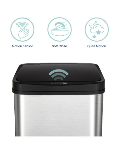 Basurero Automático Ninestars DZT-50-28 49L Sensor Infrarrojo