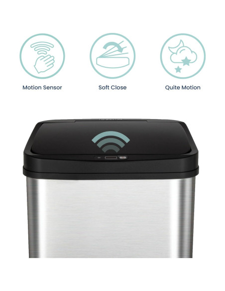 Basurero Automático Ninestars DZT-50-28 49L Sensor Infrarrojo