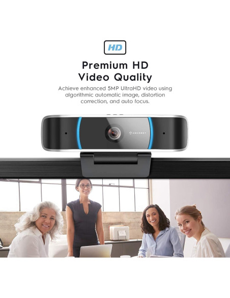 Cámara Web Amcrest AWC5100 5MP HD con Micrófono y Gran Angular