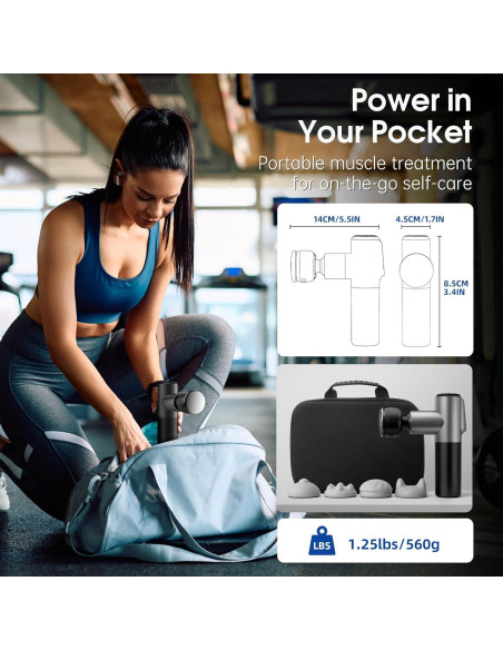 Pistola de Masaje AERLANG M01 con Calor y Frío 5 Velocidades