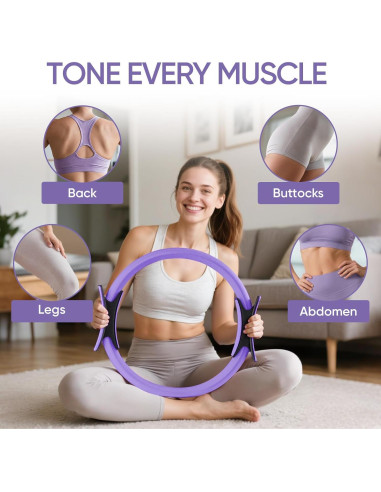 Kit de Pilates ElaraFit 13 Piezas para Mujeres - Anillo, Pelota y Bandas