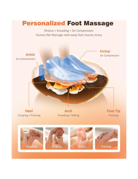 Masajeador de Pies Shiatsu KNQZE KF7 con Calor y Control Remoto