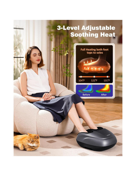 Masajeador de Pies Shiatsu KNQZE KF7 con Calor y Control Remoto