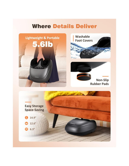 Masajeador de Pies Shiatsu KNQZE KF7 con Calor y Control Remoto