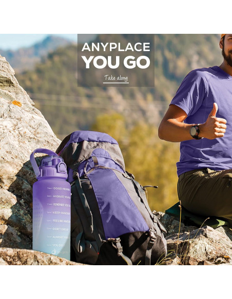 Botella de Agua Motivacional 2.2L TÚ PUEDES HACERLO VIVIENDO