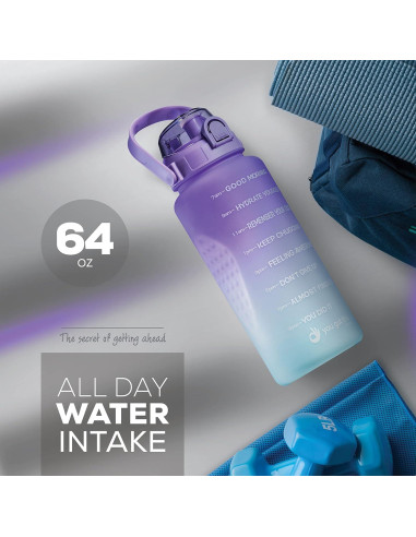 Botella de Agua Motivacional 2.2L TÚ PUEDES HACERLO VIVIENDO