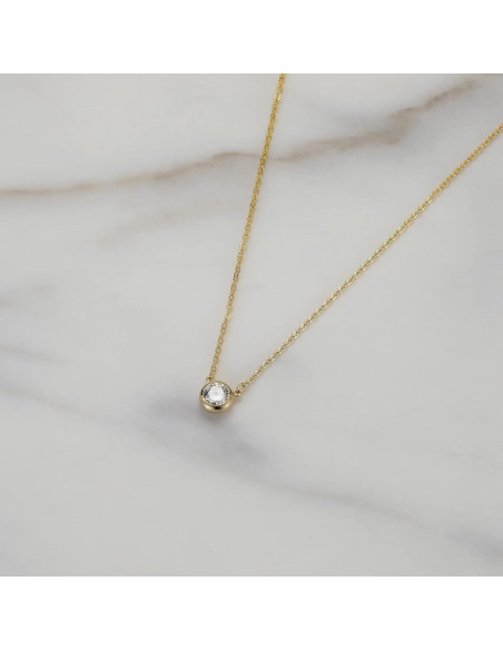 Collar Choker de Diamante Tewiky para Mujeres 14k Oro y Plata