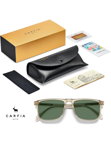 Gafas de sol polarizadas CARFIA para hombres UV400 marco acetato