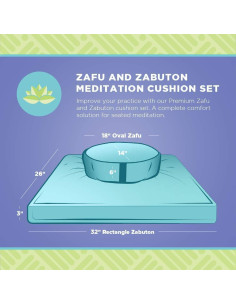Conjunto de Cojín de Meditación Zafu y Zabuton Bean Products - HEMP 2
