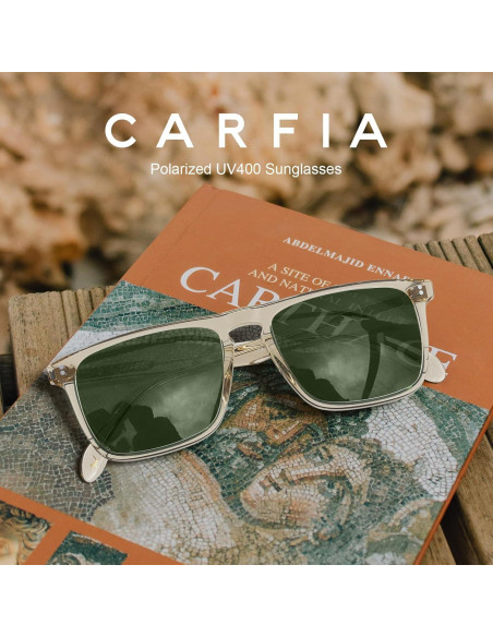 Gafas de sol polarizadas CARFIA para hombres UV400 marco acetato