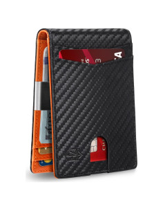 Billetera Slim Zitahli Bifold para Hombres con RFID 12 Tarjetas