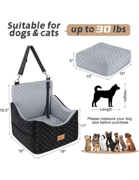 Asiento Elevado para Perros JOEJOY Gris hasta 13.6 kg