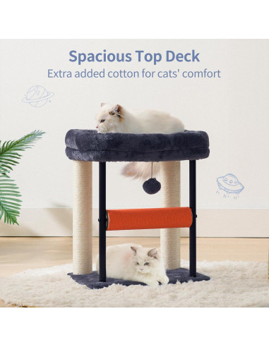 Árbol para Gatos Hey-brother 48 cm Gris Humo con Rascador