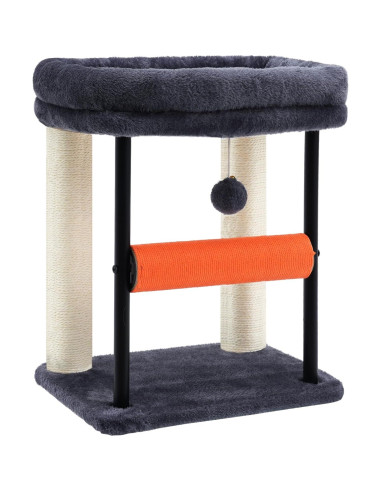 Árbol para Gatos Hey-brother 48 cm Gris Humo con Rascador