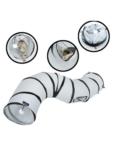 Túnel para Gatos PetLike S-Way Plegable 120 cm Gris