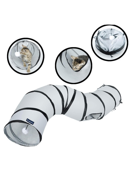 Túnel para Gatos PetLike S-Way Plegable 120 cm Gris Túnel para Gatos PetLike S-Way Plegable 120 cm Gris