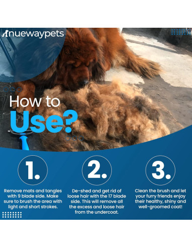 Cepillo FureverBrush NuewayPets para perros - Deshedding y desmatado